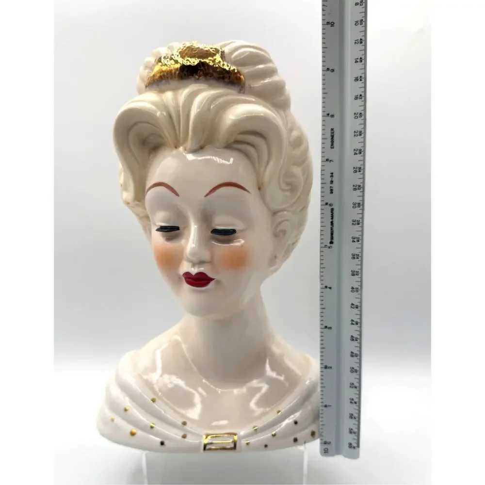 Vintage Princess Grace Porcelain Lady Head Vase-XL 10in